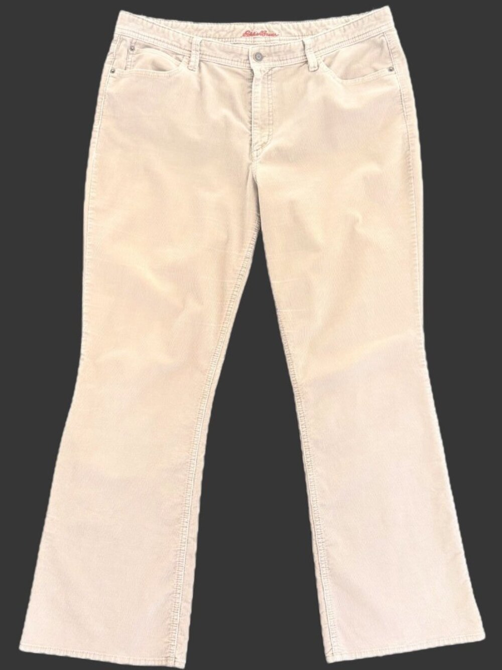 Eddie Bauer Women’s 16 Bootcut Khaki Corduroy High Rise Curvy Tan Pants